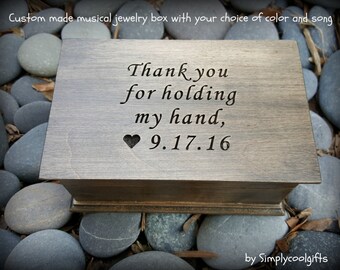music box, custom made music box, musical jewelry box, gift for dad, father of bride, personalized music box, wedding favor, thank you dad