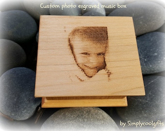 photo gift, photo gift for mom, custom engraved music box, music box, personalized gift, custom photo gift, gift for mom, xmas