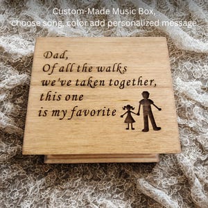 Dad and Daughter Music Box – “Of All the Walks” Quote, Wind-Up Keepsake Gift from Bride, Wedding Day, Father Daughter Dance Keepsake