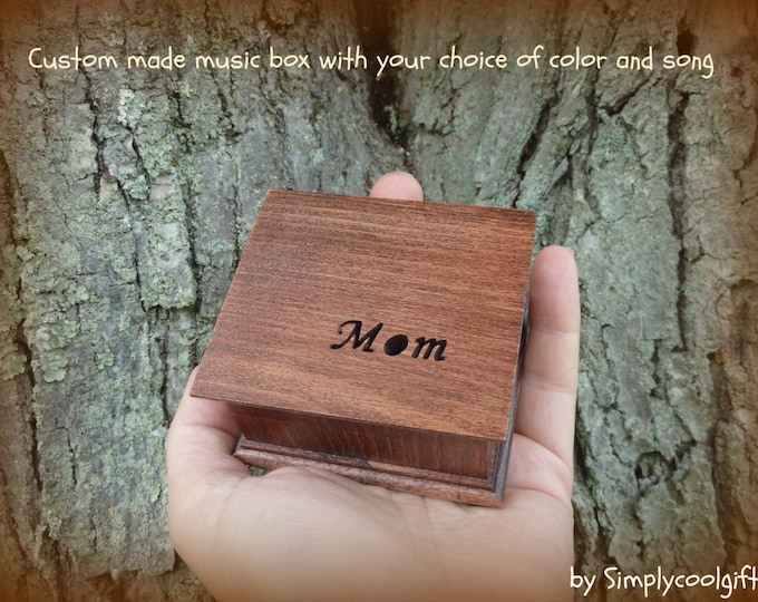 Christening Music Box Wood Music Box Engraved Box With a Etsy
