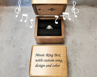 Music Ring Box - Custom Song Ring Box - Engagement Box playing your song choice in music box version