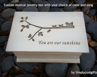 wedding gift box, musical jewelry box, mother of the bride gift, music box, jewelry box, anniversary gift, jewelry box, wooden music box