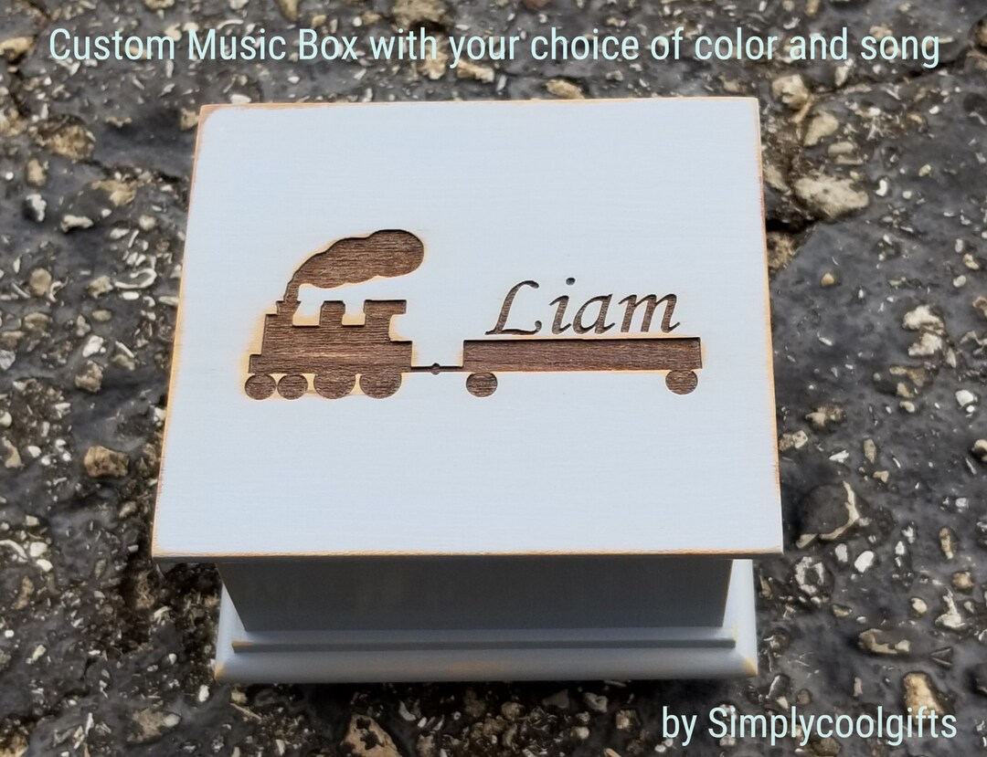 Music Box, Wooden Music Box, Custom Made Music Box, Train Gift
