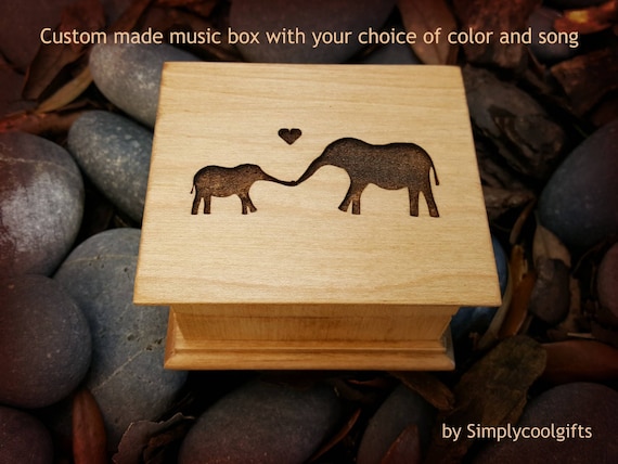Elephant Family Baby Elephant Baby Mine Dumbo Music Box Etsy
