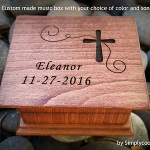 baptism music box, christening music box, music box, music boxes, wood music box, customized music box, personalized music box, baby gift