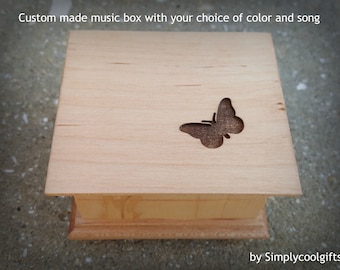 butterfly, music box, girls gift, wooden music box, custom made music box, butterfly gift, personalized music box, Simplycoolgifts