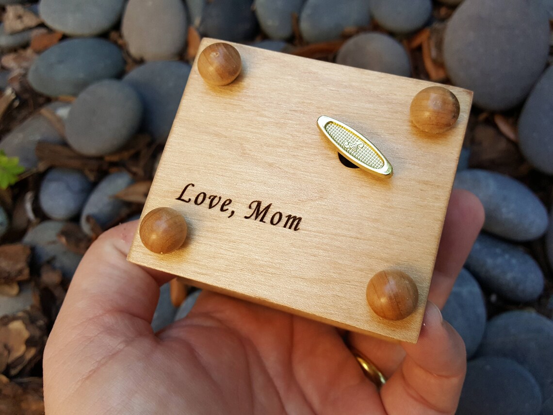 Music Theme Gift Wooden Music Box Engraved Box With a Etsy