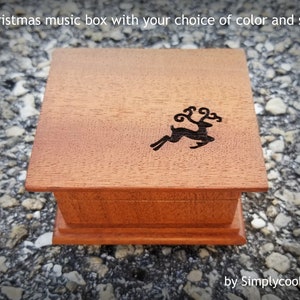 music box, musicbox, music boxes, wooden music box, reindeer music box, christmas music box, xmas music box, holiday gift idea