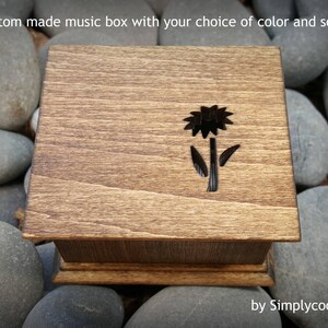 music box, music boxes, wooden music box, sunflower gifts, sunflower, simplycoolgifts, Christmas music box, Valentine&#39;s Day gift, Mom gift