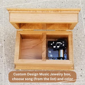 Custom Design music jewelry box, choose your color and song (from the list)