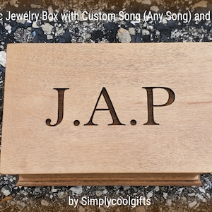 Monogrammed Box - Custom Music Box - Music box choose your song - Monogrammed music box playing your song in music box version