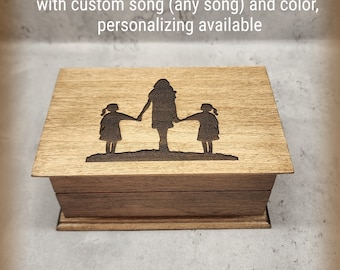 Mom music box - Mother and daughters box - Music box choose your song - Electronic music box playing your song in music box version, twinmom