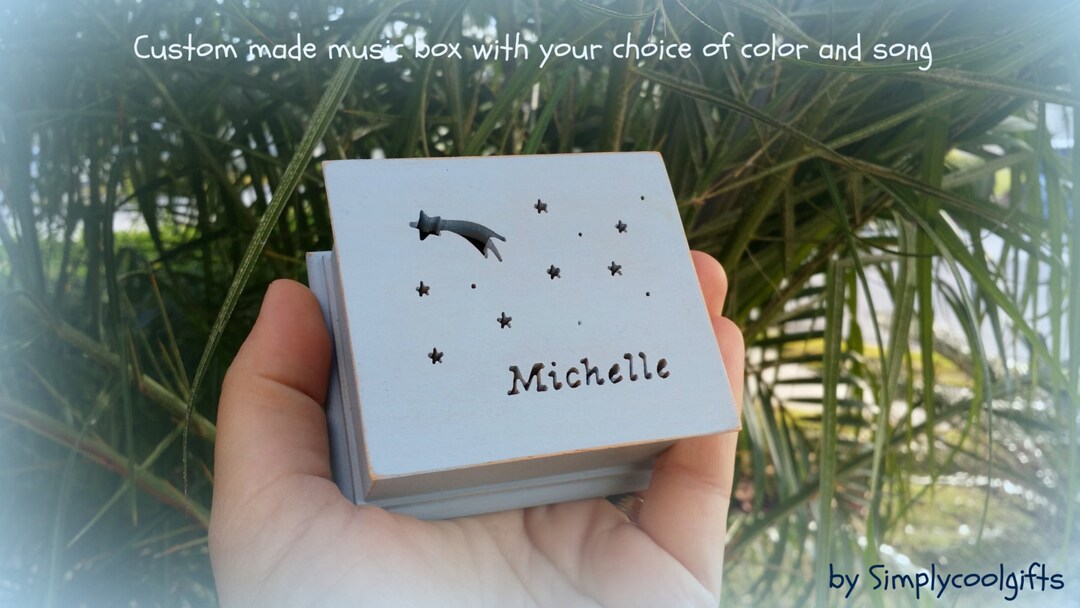 Shooting Star Gift Stars Music Box Engraved Music Box With Etsy