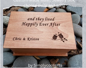 Personalized Jewelry Box - Happily Ever After Jewelry Box with your names on top, choose color and song, add personalized engraving