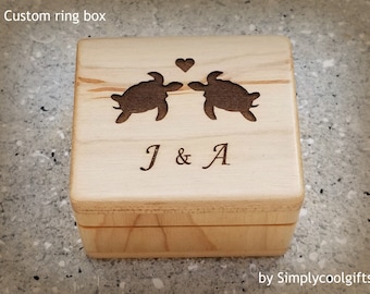 Ring Bearer Box - Wooden Ring Box - Custom Ring Box - Proposal Ring Box - Engagement Ring Box - Beach Ring Box - Wedding Ring Holder