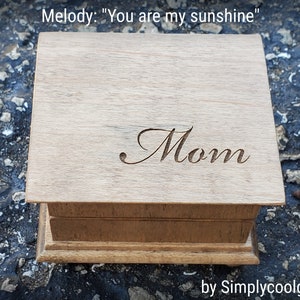 You are my sunshine music box -  Wooden Music box - Last minute gift idea, Mother&#39;s day music box playing You are my sunshine