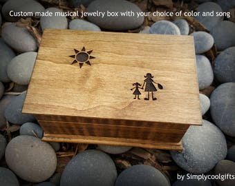 music box, custom music box, musical jewelry box, birthday gift, mother and daughter, personalized music box, for graduation, Christmas gift