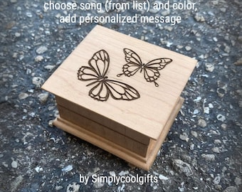 Butterfly Music Box - Custom-made Music Box - Choose color, song, add personalized engraving, Music box by Simplycoolgifts