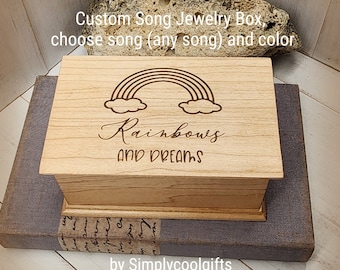 Rainbows and Dreams Music Box - Custom Music Box - Music box choose your song - Electronic music box playing your song in music box version