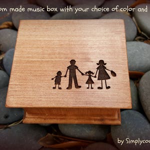 music box, wooden music box, custom engraved music box, mom, gift for mom, mother and daughter, mothers day gift, family gift, christmas