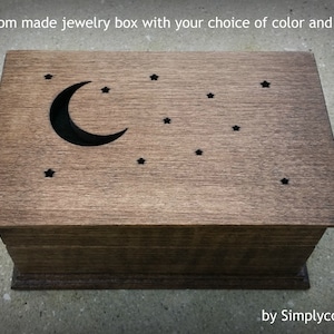 Moon and stars jewelry box, choose your color and song (from the list)