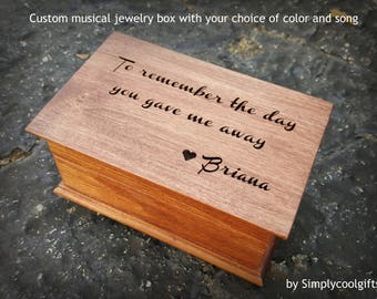 wedding gift box, musical jewelry box, father of the bride gift, music box, jewelry box, wooden music box, gift for Dad, simplycoolgifts