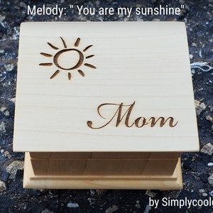 You are my sunshine music box -  Wooden Music box - Last minute gift idea, Mother&#39;s day music box playing You are my sunshine
