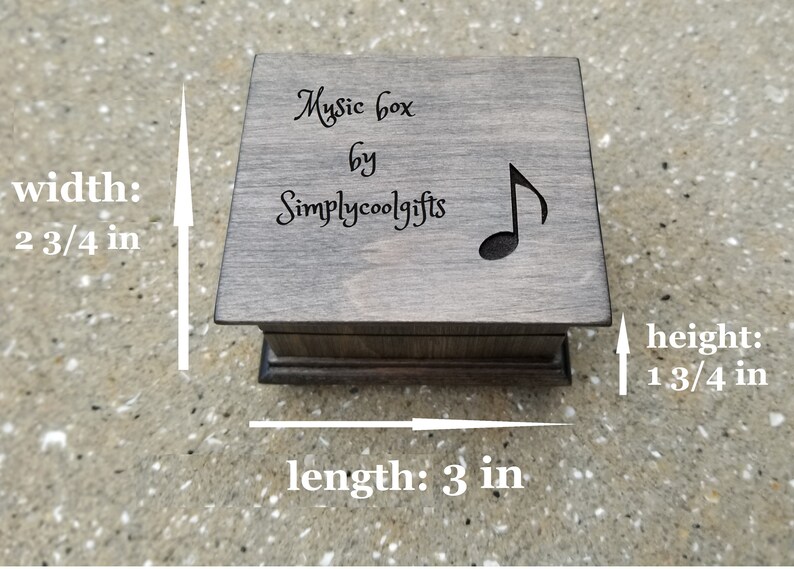 Custom Music Box Name Engraved Gift Personalized Box, Wooden Music Box with your name engraved, choose your song and color image 9