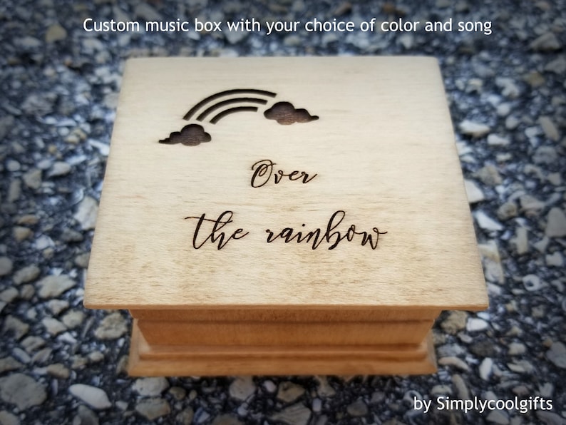 Somewhere Over the Rainbow Music Box Wooden Custom Music Etsy
