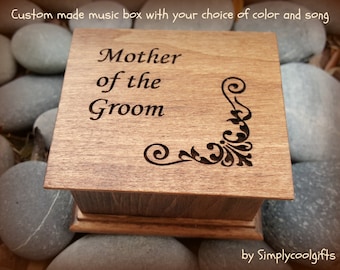 Mother of the Groom gift - Wedding Mom gift - engraved music box, choose color and song