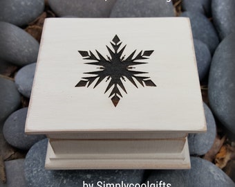 Snowflake Music Box - Christmas Music Box, choose color and song, custom-made Christmas gift