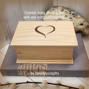 Heart Jewelry Box - Any Song Jewelry Box - Music box choose your song - Electronic music box playing your song in music box version