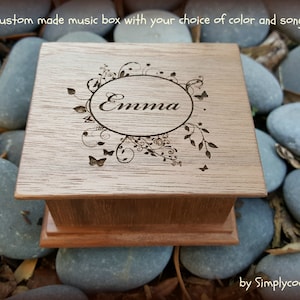 Personalized Flower Girl Gift: Engraved Maple Wood Music Box