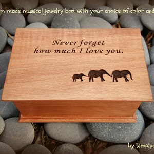 music box, customized music box, jewelry box, elephant, gift for daughter, personalized music box, graduation gift, valentines day gift