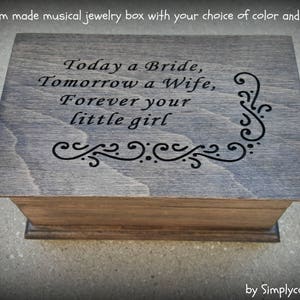 Mother of Bride gift - Customized Music Box - Wooden Music Box engraved with your choice of color and song, great gift for mom
