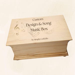 Custom Music Box – Custom Song Music Box & Personalized Jewelry Box with Your Song and Design – Engraved Wooden Keepsake