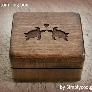 Engagement Ring Box - Sea Turtle Box - Custom Ring Box - Sea Turtle Gift - Ring Bearer Box - Beach Wedding - Proposal Box