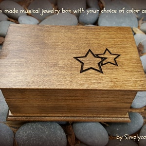 star, stars, music box, custom made music box, engraved jewelry box, twinkle twinkle little star, xmas gift, holiday, simplycoolgifts
