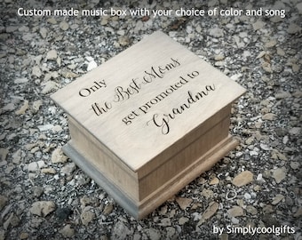 Mother's day gift- Wooden Music Box - Custom music box with Mom quote on top, personalized music box by Simplycoolgifts