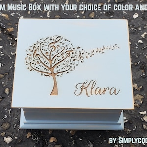 Tree box - Music Note Box - Engraved Music Box with your song choice, name engraved gift idea, You are my sunshine, Simplycoolgifts