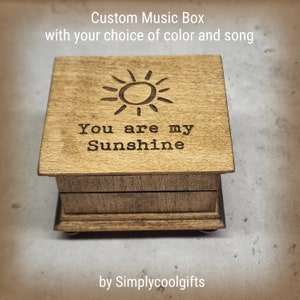You are my sunshine - Mom birthday gift idea - Sunshine Music Box - Custom music box with You are my sunshine on the top, Easter gift box