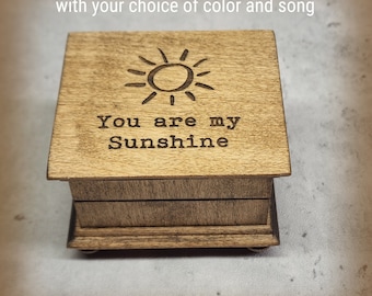You are my sunshine - Mom birthday gift idea - Sunshine Music Box - Custom music box with You are my sunshine on the top, Easter gift box