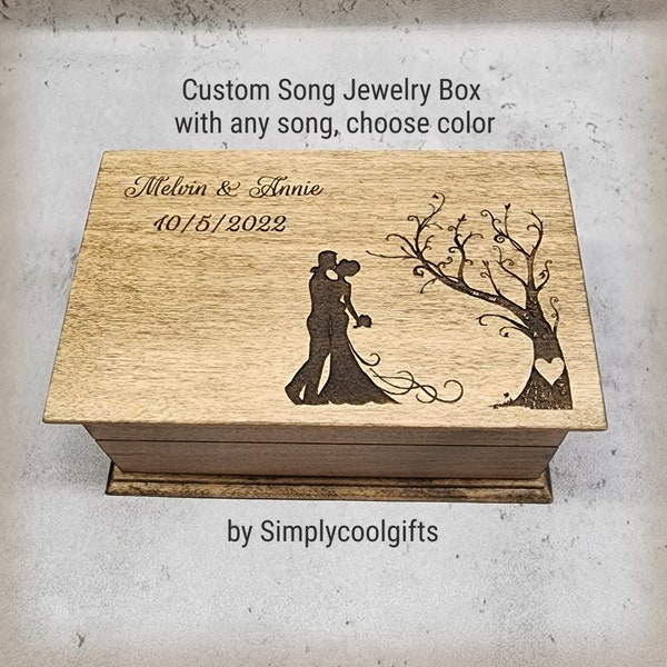 Wedding Gift idea - Music box Custom Song - Bride and Groom gift - Electronic music box playing your song in music box version, anniversary