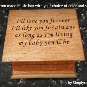 Gift for Bride - Wedding Music Box - Music Box for Bride - Engraved music box with I&#39;ll love you forever, choose your song and color