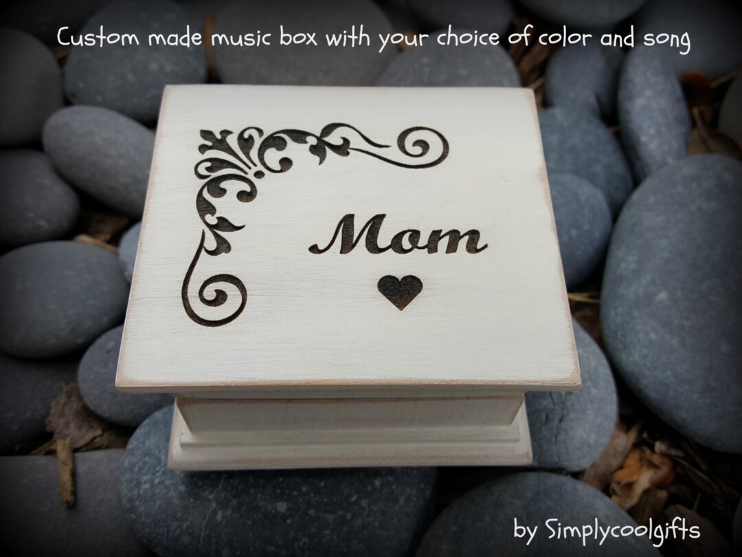 Wooden Music Box Mom Gift Box Engraved Box With Mom Etsy