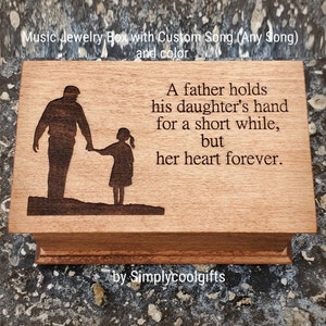 Father Daughter  - Father of Bride Gift - Music box choose your song, Electronic music box playing your song music box version, gift for Dad