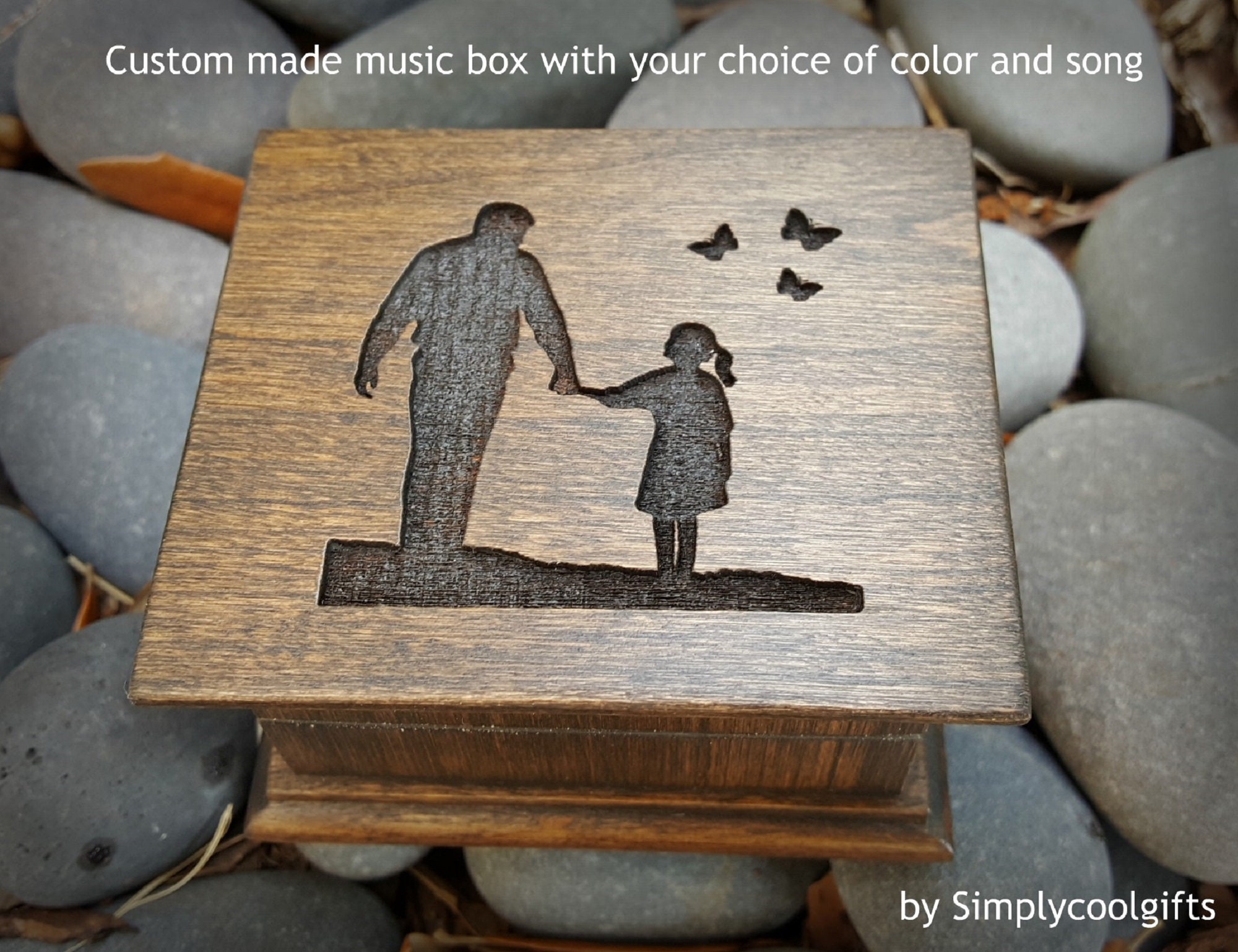 My Little Girl - Engraved Music Box - Wooden Music Box with dad and d…