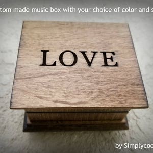 LOVE box - Engraved Music Box - Valentine's day gift box - Customized Music Box choose color and song, Romantic gift idea