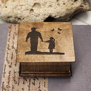 Father’s Day Gift for Daughter - To My Little Girl Engraved Music Box from Dad - Custom Wooden Keepsake - Sentimental Gift