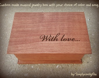 music box, custom made music box, musical jewelry box, birthday gift, musicbox, personalized music box, valentines day gift, love music box